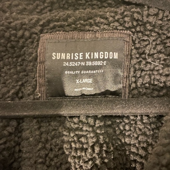 Men's Black Sherpa Lined Corduroy Jacket - Picture 3 of 3